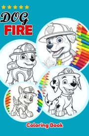 fire dog coloring book for kids ages 4-8 cover image