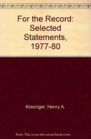 For the Record: Selected Statements, 1977-80 cover image