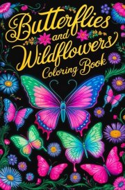 Butterflies and Wildflowers: Large Print Adult Coloring Book with 50 Designs for Relaxation and Stress Relief cover image