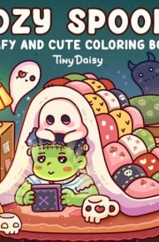 Cozy Spooky: Comfy and Cute Coloring Book for Adults and Kids with Cozy Hygge Moments of Creepy Creatures, Bold and Simple Drawings For Relaxation and Stress Relief (Spooky Coloring) cover image