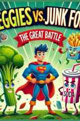 Veggies vs. Junk Food The Great Battle: Healthy eating for kids for kids 3 -8 story cover image