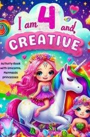 Gifts for 4 Year Old Girls : I Am 4 and Creative : Activity Book with Unicorns, Mermaids, princesses: Christmas Birthday Presents for Girl Age Four (Kids Books : I Am Creative) cover image