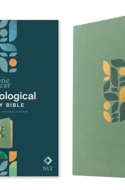 NLT One Year Chronological Study Bible (Leatherlike, Sage Green Mosaic) cover image