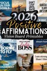 Positive Affirmations Vision Board Clip Art Book: Powerful Affirmation Cards for Every Area of Life Goal, Family, Health, Finances, Personal Growth and More (2026 vision board supplies) cover image