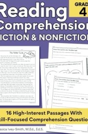 Reading Comprehension Fiction and Nonfiction Practice Workbook for Grade 4: High Interest Reading Passages With Questions for Kids 9-10 to Teach ... Fiction and Nonfiction Practice Workbooks) cover image