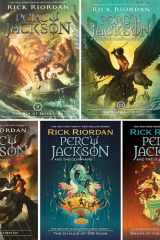 Percy Jackson and the Olympians Series, 7 Books Set. The Lightning Thief, Sea of Monsters, Titan's Curse, Battle of the Labyrinth, Last Olympian, The Chalice of the Gods, Wrath of the Triple Goddess cover image