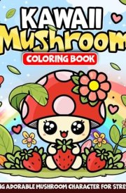 Kawaii Mushroom Coloring Book Featuring Adorable Mushroom Character for Stress Relief: Simple Cozy Coloring Book for Adults, Teens, Kids, 50 Single Sided Pages to Color (Easy and Bold Coloring Books) cover image