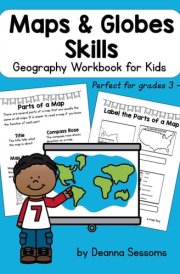 Maps and Globes Skills Geography Workbook Grades 3 - 5 cover image