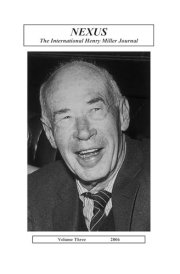 Nexus: The International Henry Miller Journal (Volume 3, 2006) cover image