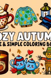 Cozy Autumn: Cute and Simple Coloring Books for Adults & Teens Featuring Easy and Bold Autumn Designs for Relaxation and Creative Fall Vibes cover image