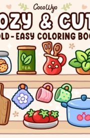 Cozy & Cute: Coloring Book for Adults and Teens, Bold and Easy Designs for Relaxation with Hygge Inspirations (Bold & Easy Coloring) cover image