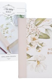 KJV Note-Taking Bible Faux Leather Hc Gray Floral Printed cover image