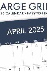 Large Grid Blue 2025 Wall Calendar: Easy to Read Planning Calendar cover image