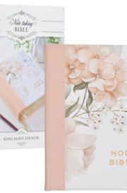 KJV Note-Taking Bible Faux Leather Hc Pink Floral Printed cover image