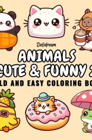 Animals Cute & Funny 2: Bold and Easy Coloring Book for Kids and Adults, 35 Relaxing Stress Relief Illustrations (Bold and Easy Coloring Books) cover image