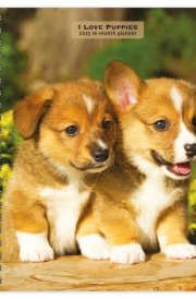 I Love Puppies | 2025 6 x 7.75 Inch Spiral-Bound Wire-O Weekly Engagement Planner Calendar | New Full-Color Image Every Week | BrownTrout | Animals Dog Breeds Puppy cover image