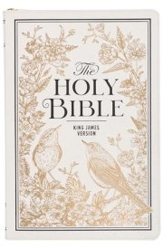 KJV Bible Thinline LP White and Gold W/Zipper cover image