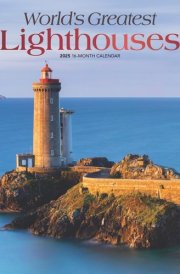 World's Greatest Lighthouses | 2025 12 x 24 Inch Monthly Square Wall Calendar | Foil Stamped Cover | Plastic-Free | BrownTrout | Ocean Sea Coast cover image