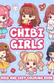 Chibi Girls Bold And Easy Coloring Book: Kawaii Japanese Manga Characters And Cute Anime Art Simple Coloring Page For Kids And Adults cover image