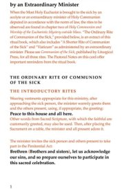 Administration of Communion to the Sick by an Extraordinary Minister cover image