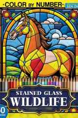 Wildlife Stained Glass Color by Number: 50 Stunning Designs of Majestic Creatures from Around the World cover image