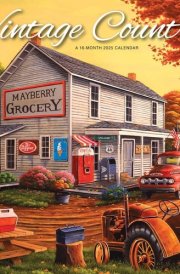 Vintage Country | 2025 12 x 24 Inch Monthly Square Wall Calendar | Featuring the Artwork of Geno Peoples | Plastic-Free | Hopper Studios | Cars and Trucks Artist cover image