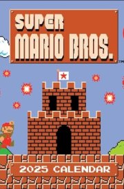 Super Mario Bros. 8-Bit Retro 2025 Wall Calendar with Bonus Diecut Notecards cover image