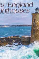 New England Lighthouses 2025 12 X 24 Inch Monthly Square Wall Calendar Plastic-Free cover image