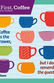 But First Coffee | 2025 7 x 14 Inch Monthly Mini Wall Calendar | Brush Dance | Drink Beverage Shop Café Beans cover image