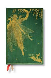 Paperblanks | 2025 Daily Planner | Olive Fairy | Lang Fairy Books | 12-Month | Mini | Elastic Band | 416 Pg | 80 GSM cover image