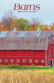 Barns | 2025 12 x 24 Inch Monthly Square Wall Calendar | Plastic-Free | BrownTrout | USA United States of America Scenic Rural Farm cover image