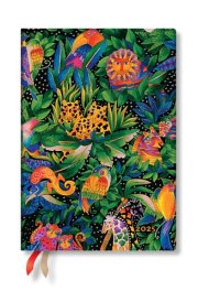 Paperblanks | 2025 Weekly Planner | Jungle Song | Whimsical Creations | 12-Month | Midi | Horizontal | Elastic Band | 160 Pg | 100 GSM cover image