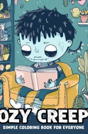 Cozy Creepy, Simple Cute Coloring Book For Everyone: Adorable Spooky Characters Within Comfy Scenarios, Easy Illustrations for Anxiety & Stress Relief cover image