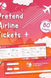 Pretend Airline Tickets Book: Fake Airline Tickets for Kids to Cut fill and play for your Child's Own Airlines | Itz for Kidz cover image