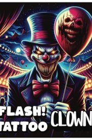 FLASH! Tattoo Clowns: 100 Creepy Clown Tattoo Designs for Adults cover image