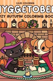 Hyggtober Cozy Autumn Coloring Book: Super Cute Fall & Halloween Designs for Teens and Adults cover image