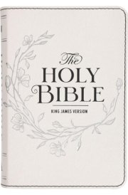 KJV Bible Compact Large Print Faux Leather White cover image