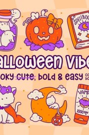 Halloween Vibes: Spooky Cute, Bold & Easy Coloring Book cover image