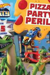 Hot Wheels City: Pizza Party Peril! Car Racing Storybook with 45 Stickers for Kids Ages 3 to 5 Years cover image