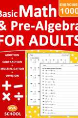 Basic Math and Pre-Algebra For Adults: Math Practice Problems For Adults Addition, Subtraction, Multiplication, Division, Pre-algebra - One side - Two ... Answers | basic math & pre-algebra Worksheets cover image