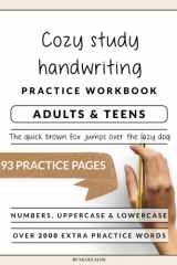 Cozy Study Handwriting Workbook for Adults and Teens: A Booklet to Help Improve Your Penmanship and Lettering Skills with Tips & Practice Pages cover image