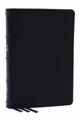 NKJV, Large Print Thinline Reference Bible, Blue Letter, Maclaren Series, Genuine Leather, Black, Comfort Print Holy Bible, New King James Version cover image