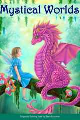 Mystical Worlds Grayscale coloring book by Alena Lazareva: Coloring Book for Adults , Fantasy animals, Dragons, Fairies, Relaxing Coloring Pages cover image