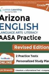 Arizona's Academic Standards Assessment (AASA) Test Prep: Grade 7 English Language Arts Literacy (ELA) Practice Workbook and Full-length Online Assessments Arizona Test Study Guide cover image
