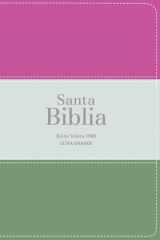 Biblia RVR 1960 Compacta Letra Grande 11 puntos Símil Piel Tricolor Magenta Verde Glacial Verde Grisaceo con Cierre y Índice (Bible RVR 1960 Compact ... Green , Zipper and Index) (Spanish Edition) cover image