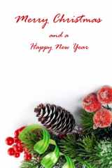 Merry Christmas and a Happy New Year: Christmas card and notebook all in one. Write your to & from inside. Great alternative to just a card! cover image