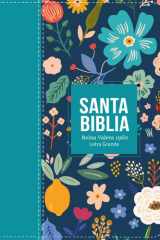 Biblia RVR 1960 Compacta Letra Grande 11 puntos Símil Piel Flores Verde Turquesa con Cierre y Índice (Bible RVR 1960 Compact Large Print 11 point Font ... Green, Zipper and Index) (Spanish Edition) cover image