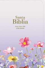 Biblia RVR 1960 Compacta Letra Grande 11 puntos Símil Piel Lila Flores con Cierre y Índice (Bible RVR 1960 Compact Large Print 11 point Font Size ... Flowers, Zipper and Index) (Spanish Edition) cover image