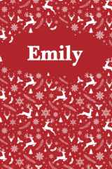 Emily: Personalized Name Notebook Birthday Gift For Girls and Women 6 x 9 in 120 Lined Pages, Cristmas pattern design - Perfect Christmas And Birthday Gift For Emily cover image