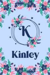 Kinley Name Journal: Pretty Floral Kinley Journal for Girls, 6” x 9” 120 Pages, Blue, Pink and Teal Cute K Monogram Flower Lover Pattern, Beautiful ... Kinley Lined Journal, Diary or Notebook cover image